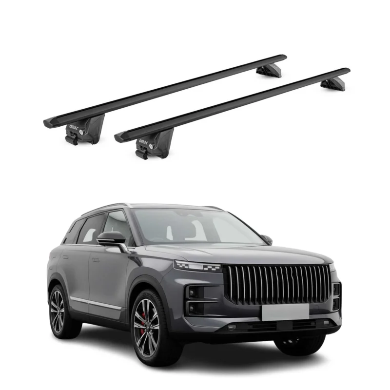 Dachträger Grundtäger für Jaecoo 7 2024-2026 100kg Aluminium Schwarz 2 tlg ABE