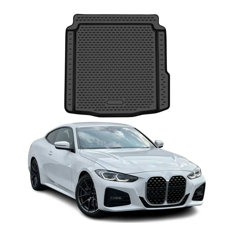 Kofferraummatte Laderaumwanne für BMW 4er G22 G23 Coupé 2020-2026 TPE Schwarz