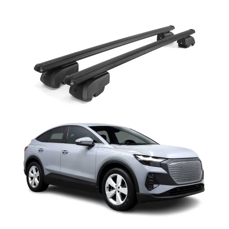 Dachträger Grundtäger für Audi Q4 e-tron 2021-2026 75kg Aluminium Schwarz 2 tlg