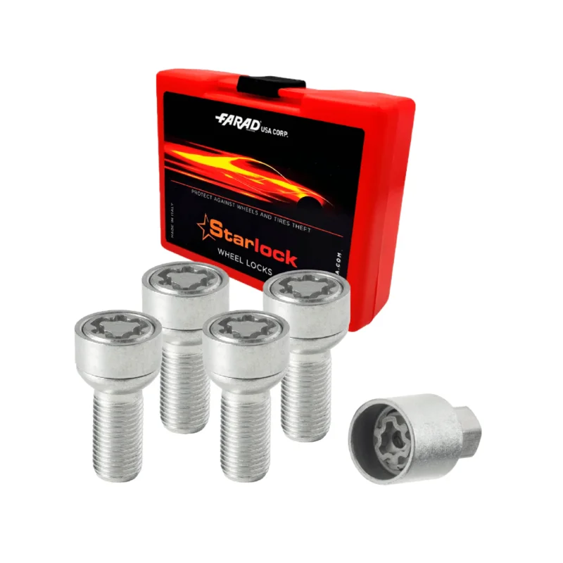 Radschloss Satz für Mercedes Klasse GLB ab 2020 Felgenschloss Silber 4x M14X1.5