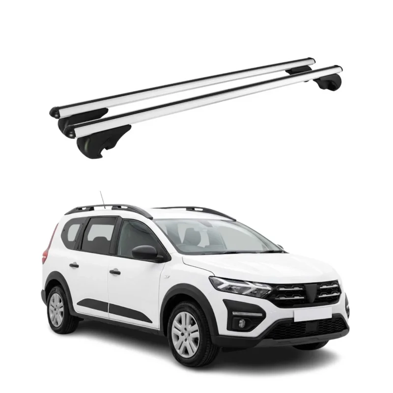 Dachträger Grundträger für Dacia Jogger 2022-2026 TÜV Aluminium Silber 2tlg