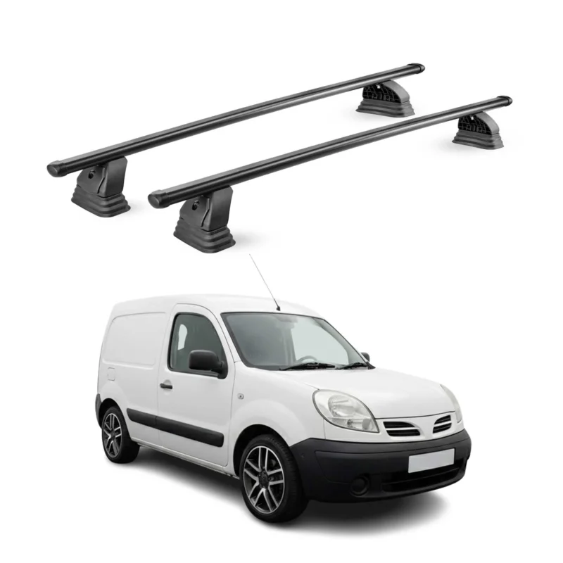 Stahl Dachträger für Nissan Kubistar 2003-2009 TÜV Abschließbar 2tlg Schwarz