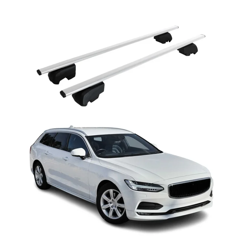 Dachträger Grundträger für Volvo V90 2016-2025 75kg Stahl Silber 2 tlg
