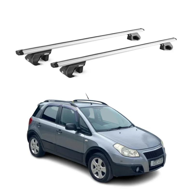 Dachträger Grundtäger für Fiat Sedici 2005-2014 90kg Aluminium Silber 2x ABE