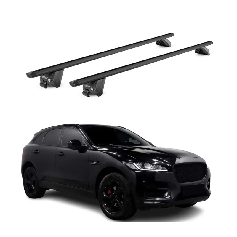 Dachträger Grundtäger für Jaguar F-Pace 2016-2025 100kg Alu Schwarz 2 tlg ABE
