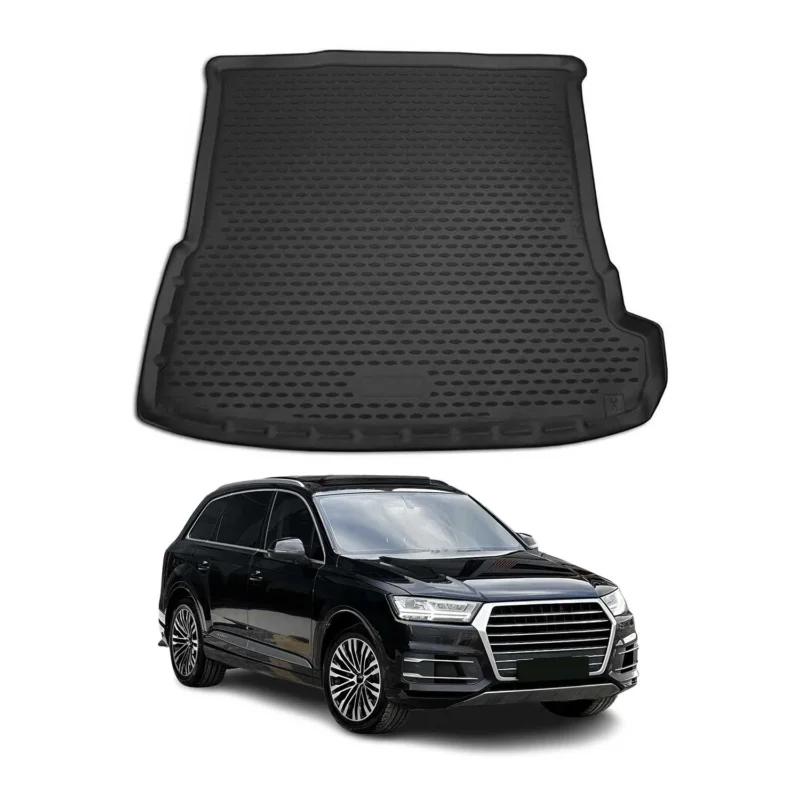 Kofferraummatte Kofferraumwanne für Audi Q7 4M 2015-2026 Gummi TPE Schwarz