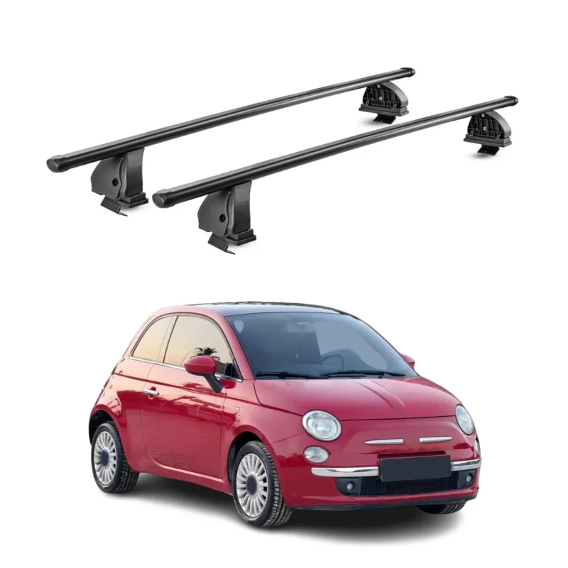 Stahl Dachträger für Abarth 500 2007-2022 TÜV Abschließbar 75 kg 2tlg Schwarz