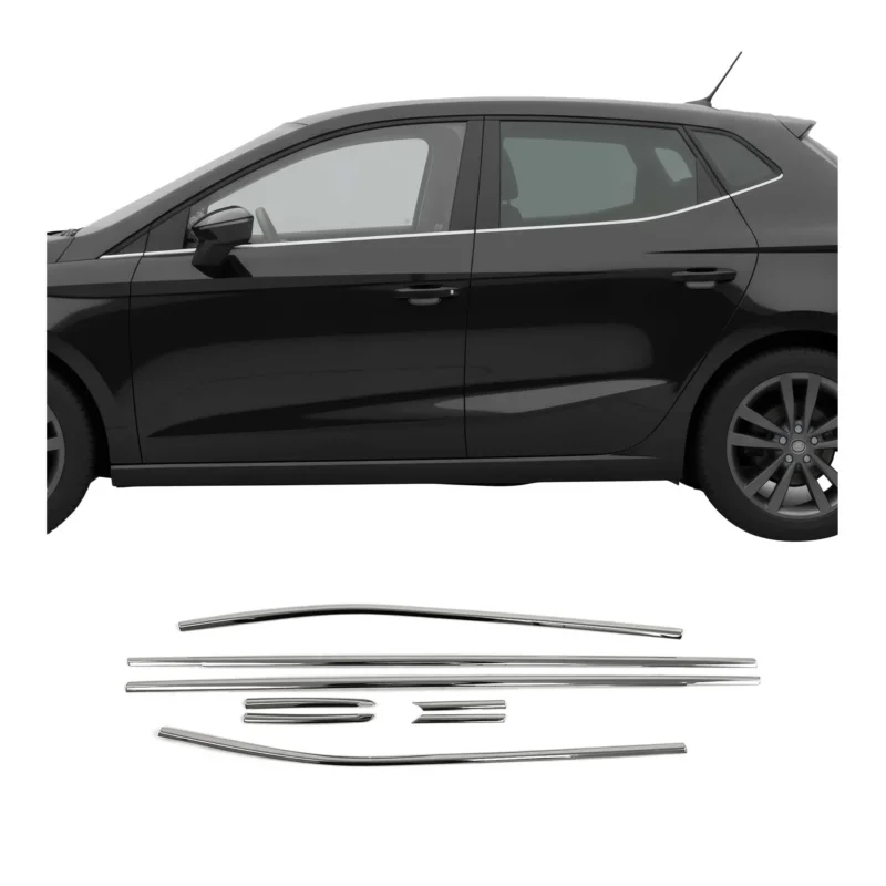 Fensterleisten Zierleisten für Seat Ibiza 2017-2026 Schrägheck 5tür Chrom 8tlg