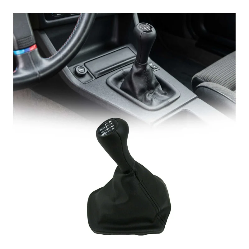 Schaltknauf Schaltknopf für BMW 3er E30 1982-1994 5-Gang Kunstleder Schwarz