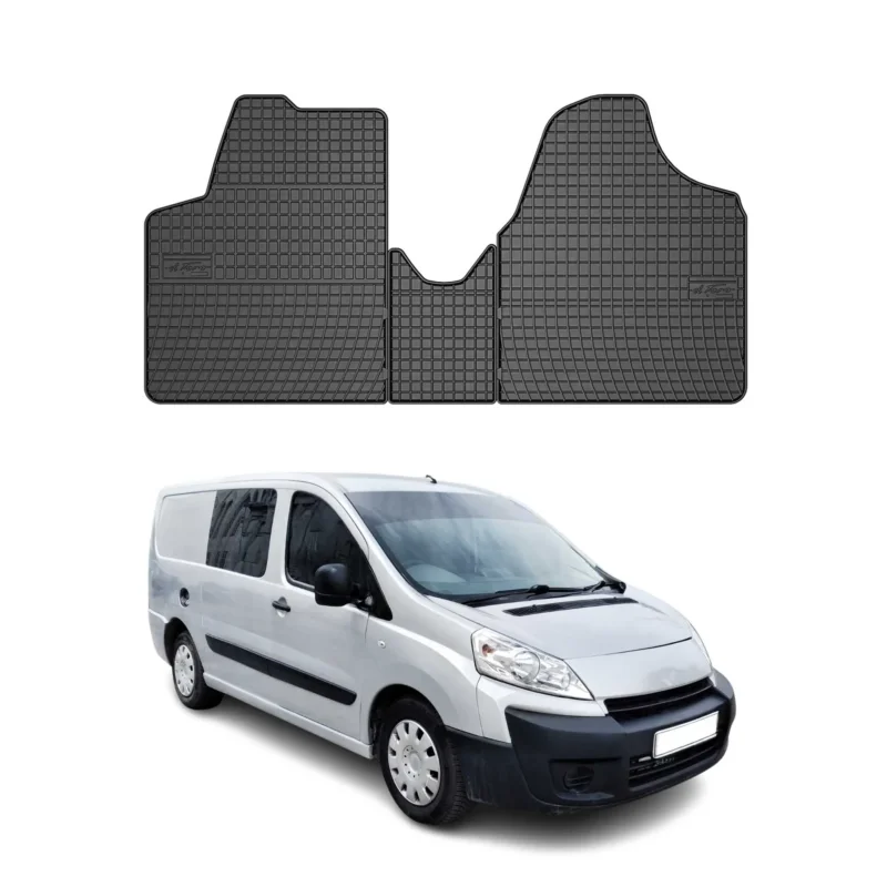 OMAC Gummi Fußmatten für Citroen Jumpy 2007-2016 1.Sitzreihe Matten Schwarz 3x