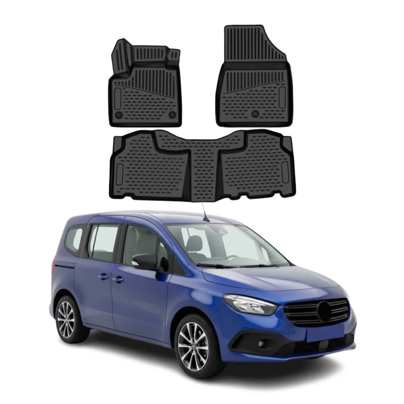 OMAC Gummimatten Fußmatten für Mercedes Citan W420 2021-2026 TPE Schwarz 3tlg