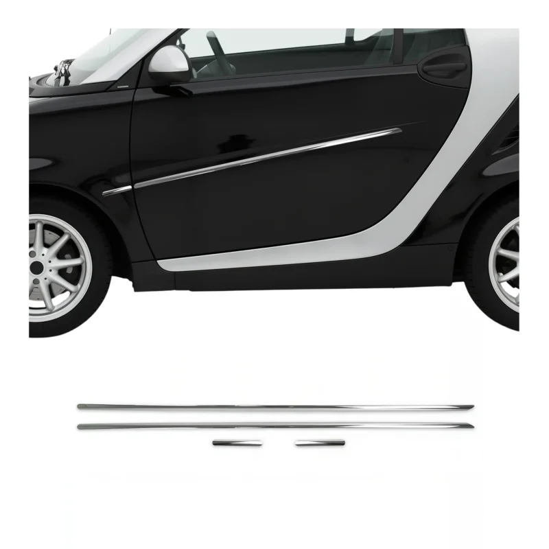 Seitentürleiste Türschutzleiste für Smart ForTwo 451 2007-2015 Chrom Stahl 4x