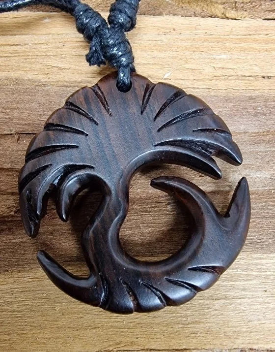 Nara Holz - Ketten: Natürlicher Holzschmuck mit Frei Verstellbarer Baumwollkette - chic - net.de
