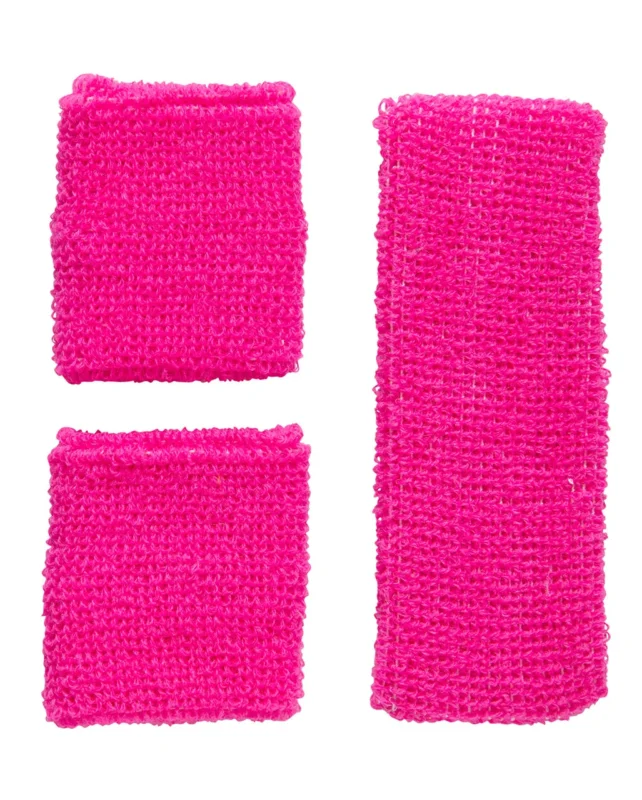Schweißband Set Pink Kostümaccessoires