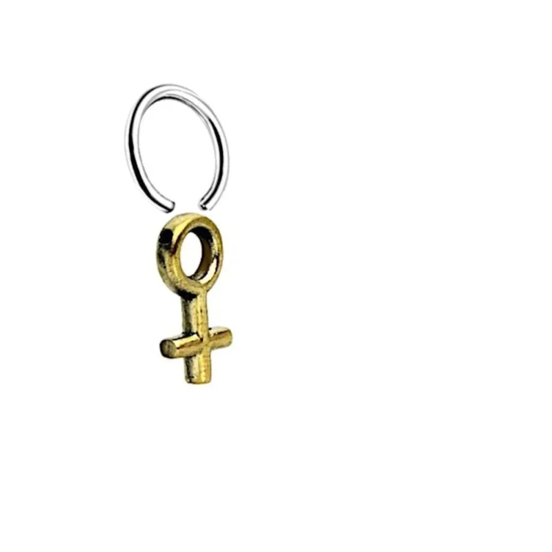 Piercing Klemmkugel Ring Brass Edelstahl Symbol weiblich - chic - net.de