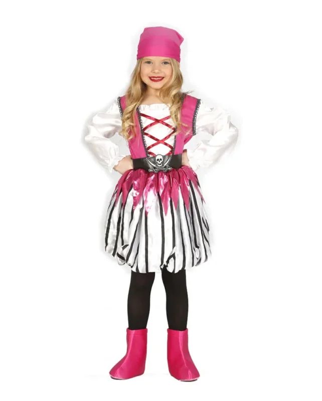 Pinke Piratentochter Kinderkostüm