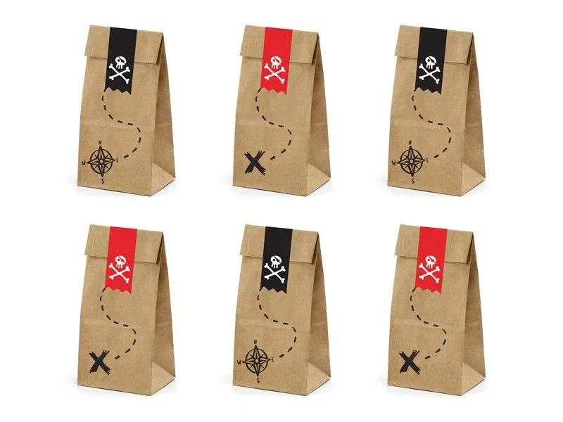 Piraten Uitdeelzakjes 18cm 6st van Partydeco koop je bij Partywinkel