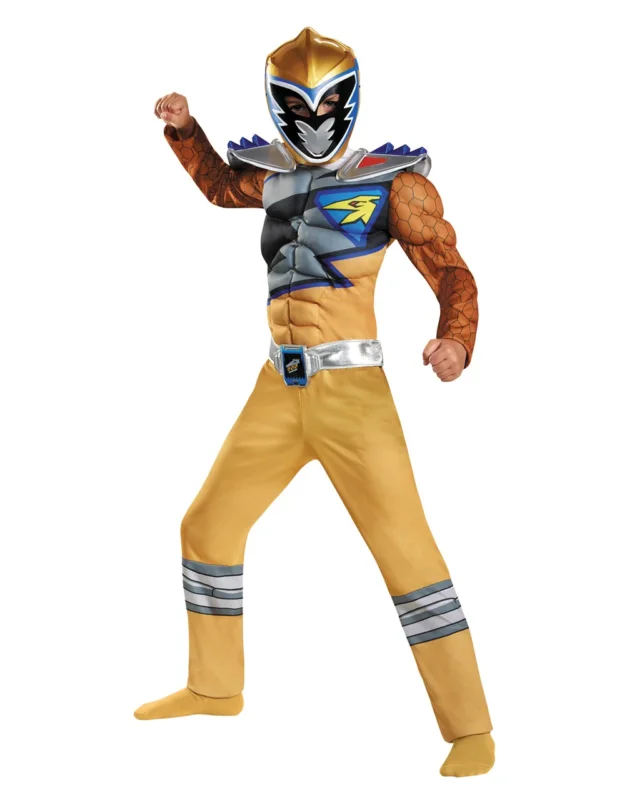 Goldener Power Ranger Dino Charge Muskel Kostüm