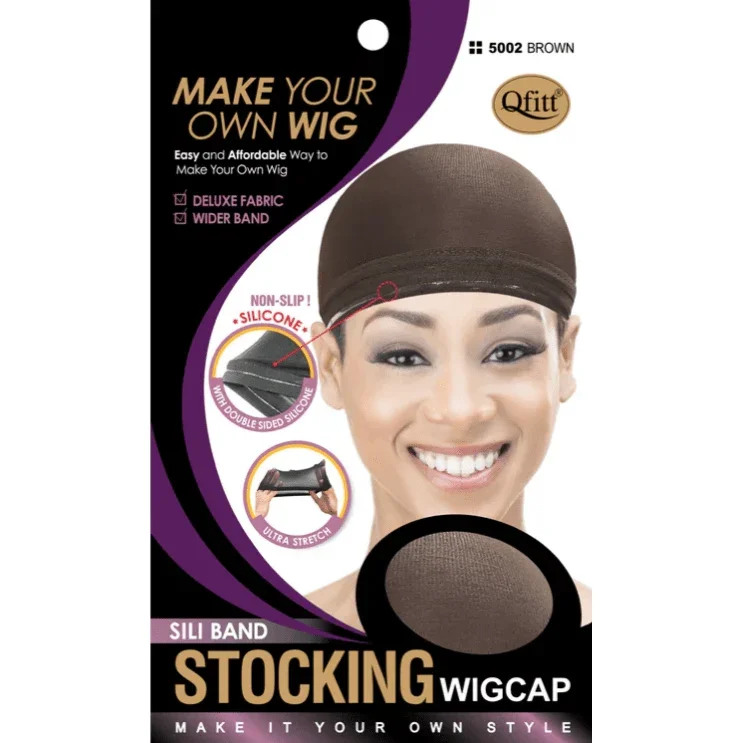 Qfitt Sili Band Stocking Wig Cap - Brown (5002) - gtworld.de