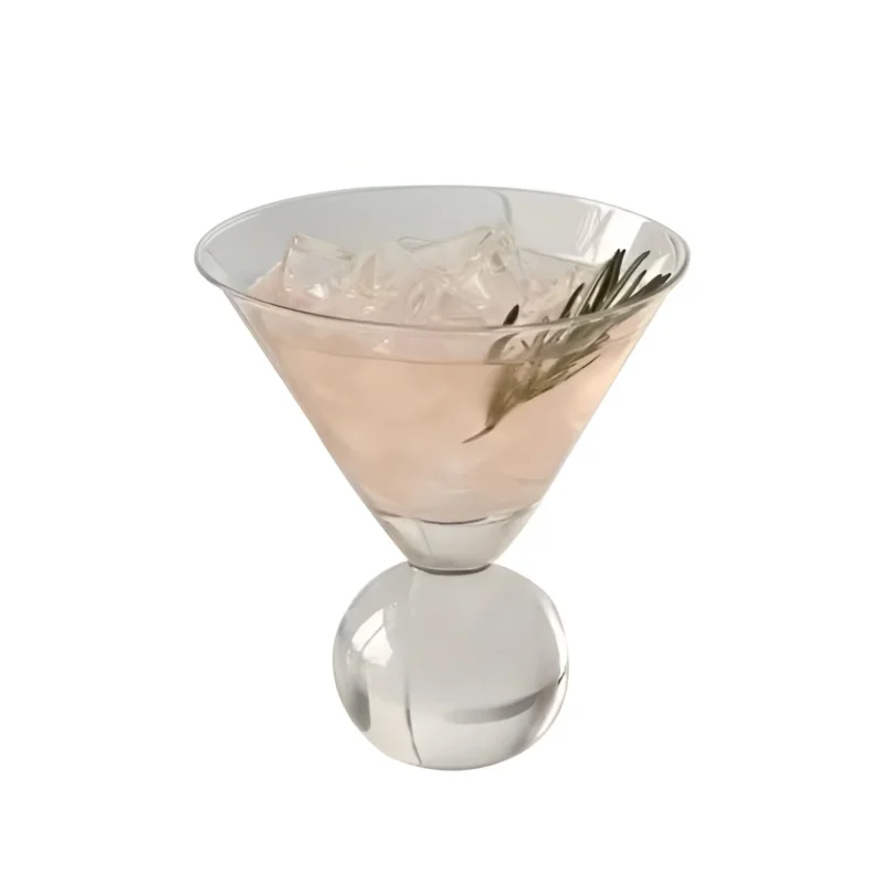 Retro Martini-Glas ohne Stiel 250 ml – Rosa Kristall-Cocktailglas im Vintage-Design Wiederverwendbar &