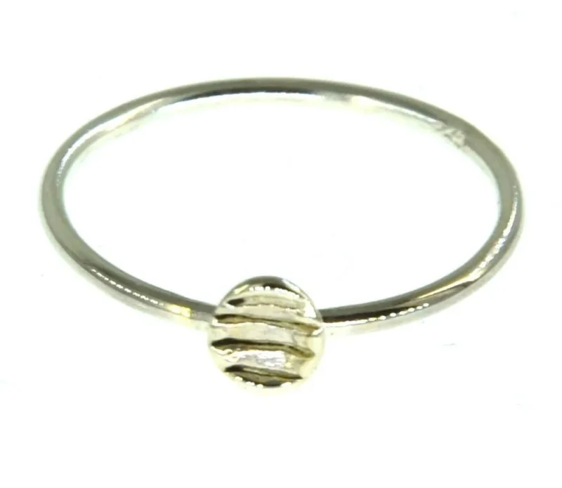 Ring Sterling Silber 925 Kreis Streifen 1mm gebürstet - chic - net.de