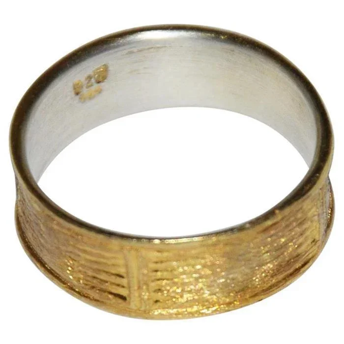 Ring vergoldet 925 Sterlingsilber Bandring Segmente - chic - net.de