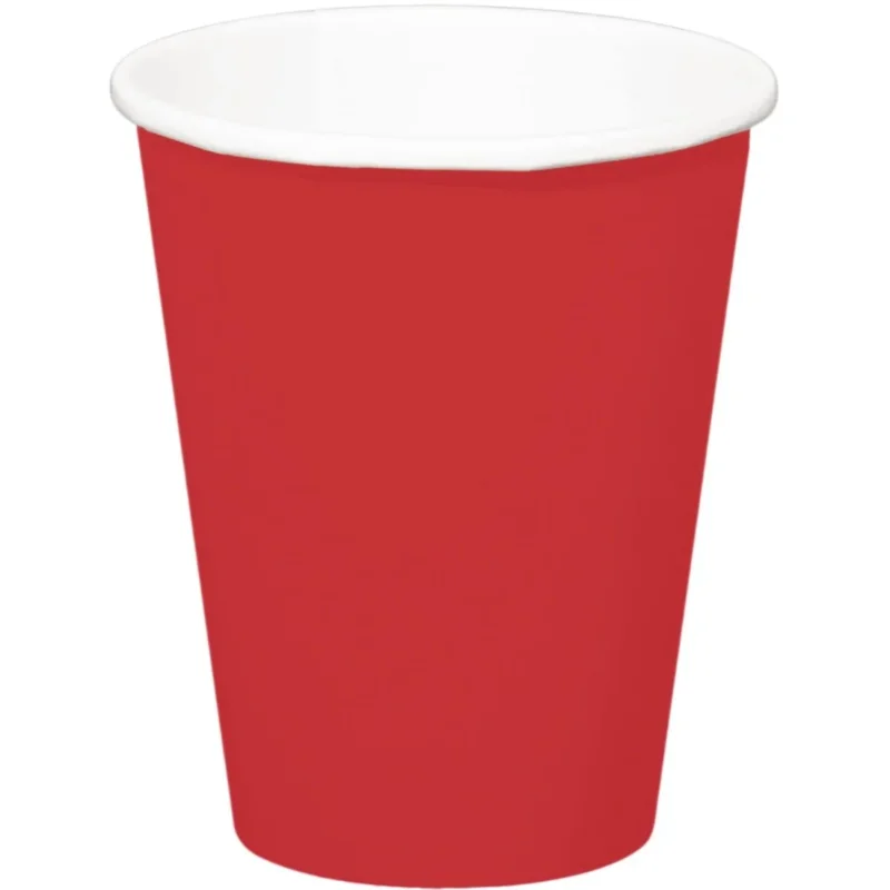 Rode Bekers Karton 350ml 8st van Folat koop je bij Partywinkel