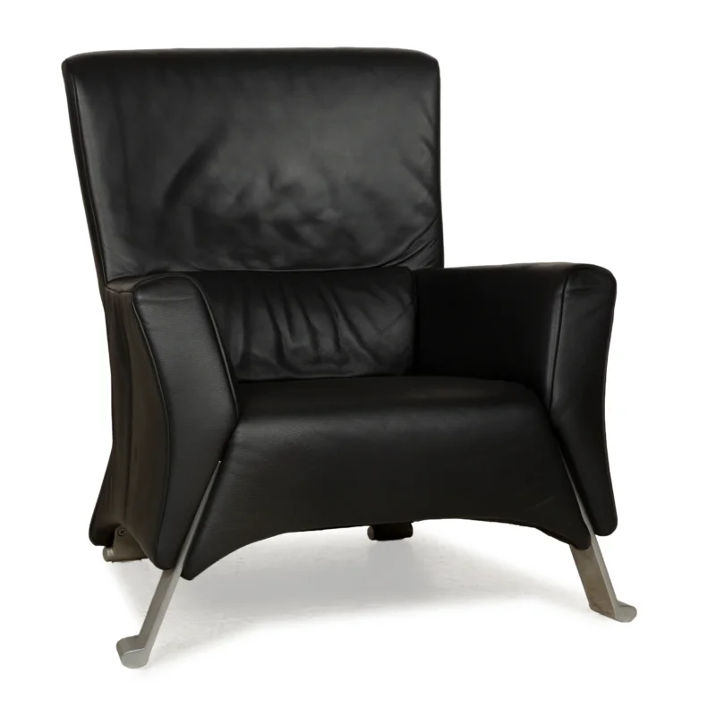Rolf Benz 322 Leder Sessel Schwarz Anthrazit