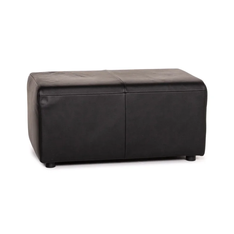 Rolf Benz AK 422 Leder Hocker Schwarz Ottoman #14333