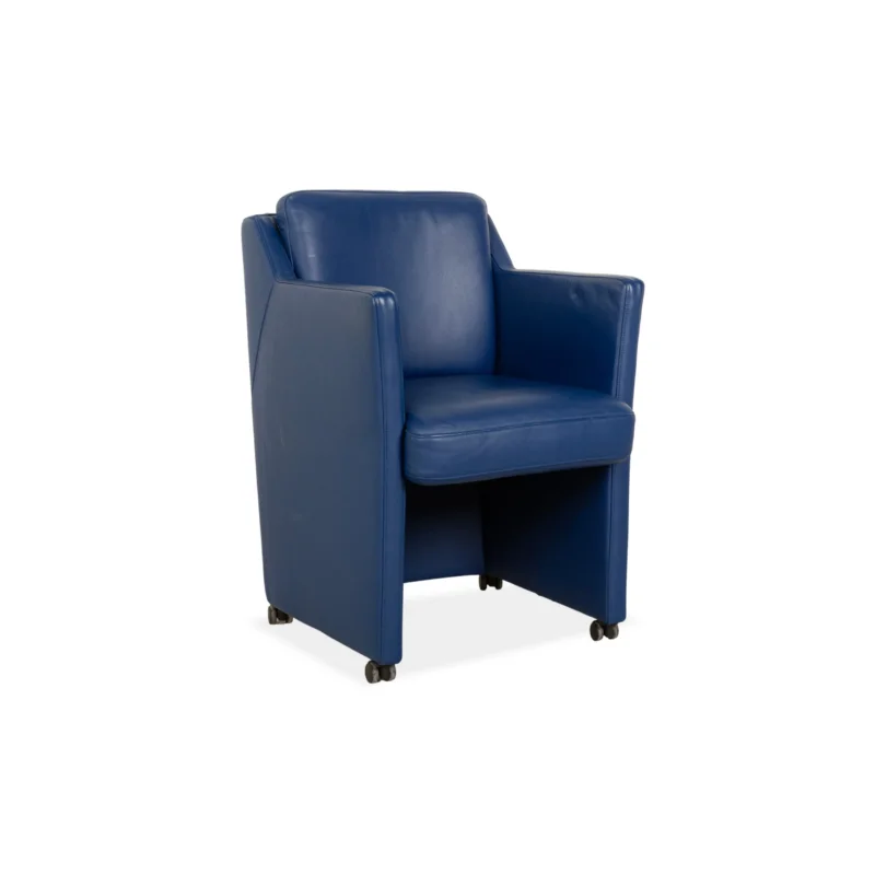 Rolf Benz Leder Sessel Blau Rollen