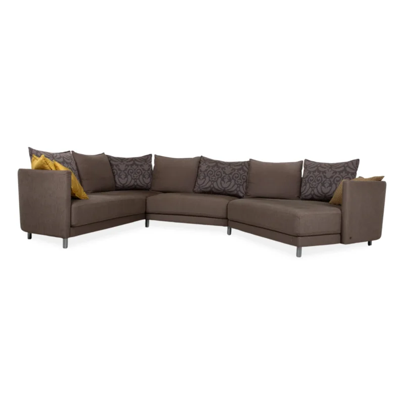 Rolf Benz Onda Stoff Ecksofa Grau Rundrücken Recamiere Links Couch
