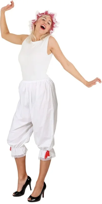 Ruffle broek Wit van Orlob koop je bij Partywinkel