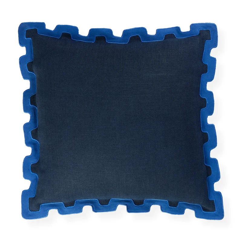 Jonathan Adler Kissen Santorini Border Blau 50x50 cm