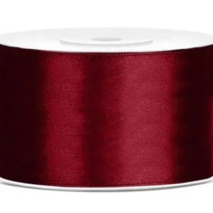 Satijn Lint Bordeaux Rood 38mm 25m van Partydeco koop je bij Partywinkel