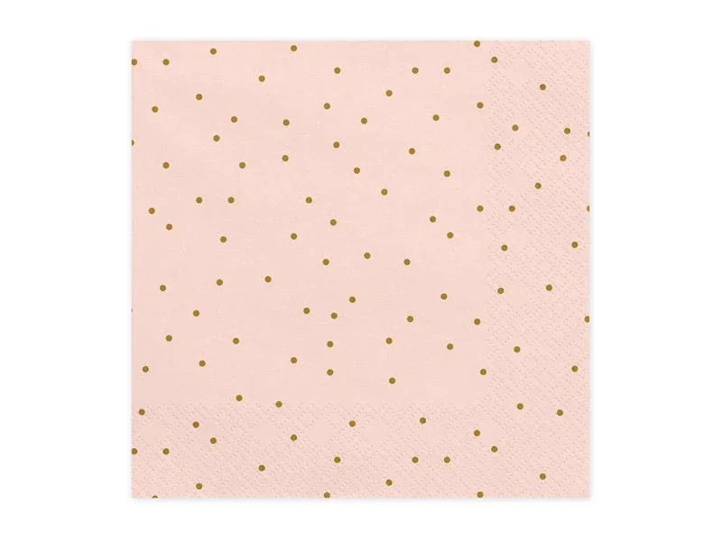 Servetten Stippen Roze 33cm 20st van Partydeco koop je bij Partywinkel