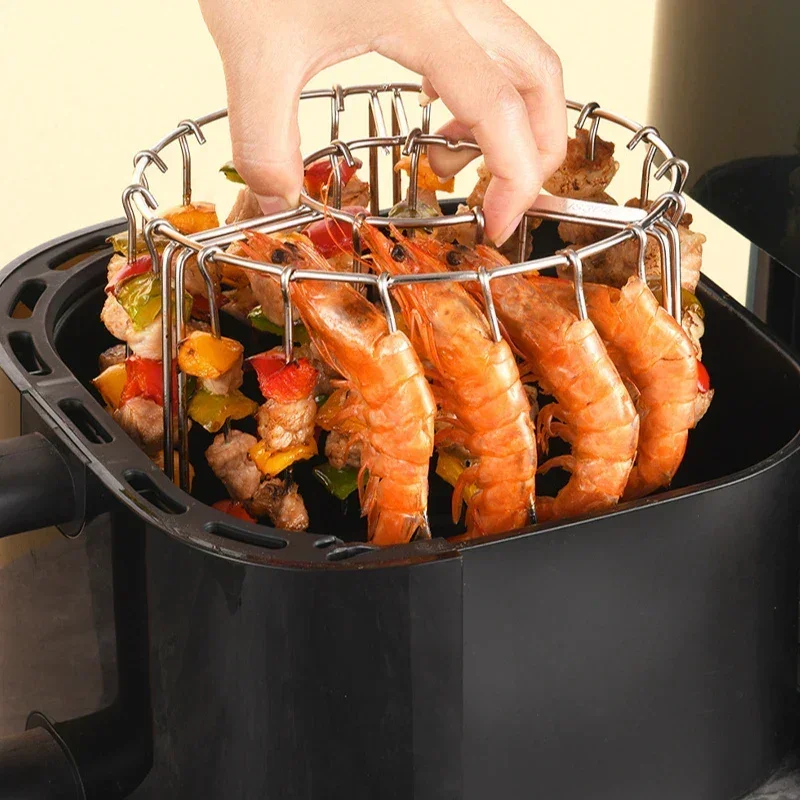 Edelstahl Air Fryer Kebab Rack Vertikale Hängespieße Grill | Karnz