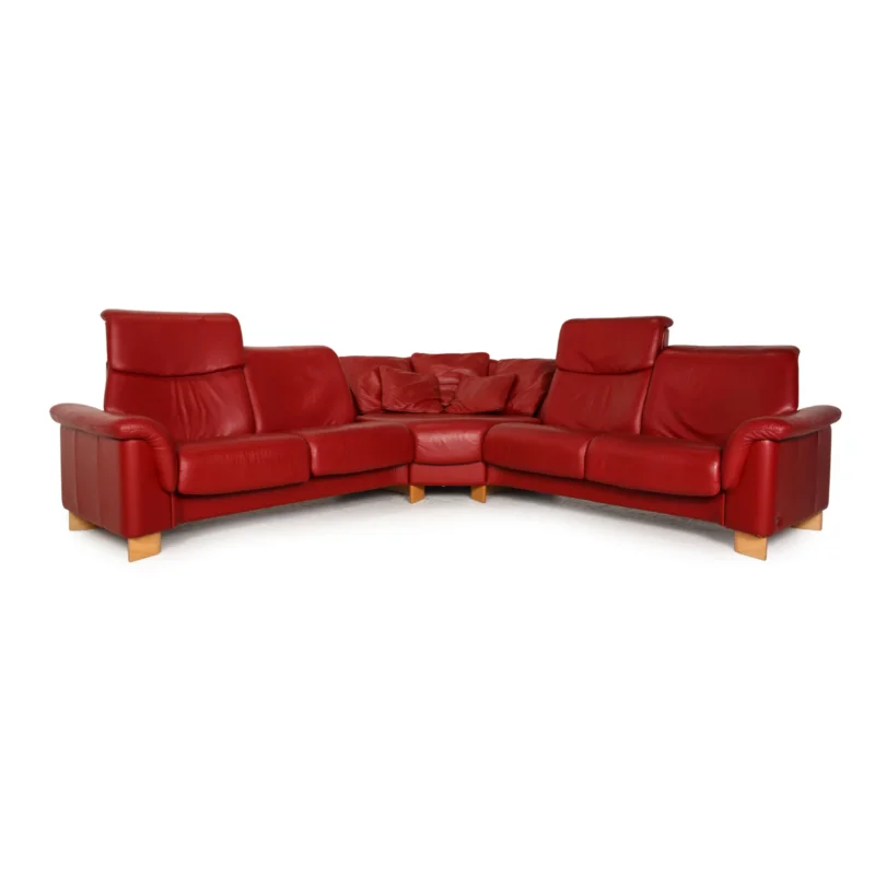Stressless Paradise Leder Sofa Rot Ecksofa Couch Funktion Relaxfunktion