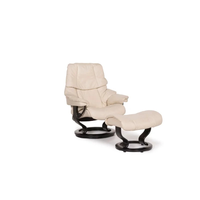 Stressless Reno Leder Sessel Creme inkl. Hocker #12297