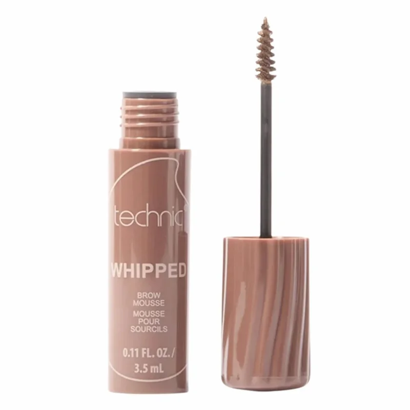 Technic Whipped Brow Mousse Medium Brown, wenkbrauwmousse voor kleur en textuur