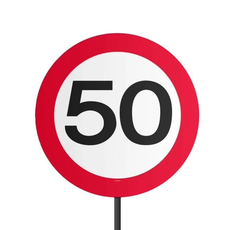 Tuinbord 50 Jaar Verkeersbord 52cm van Folat koop je bij Partywinkel