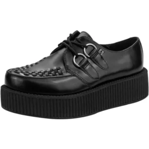 T.U.K Viva Hi Sole Leder Creeper Schwarz