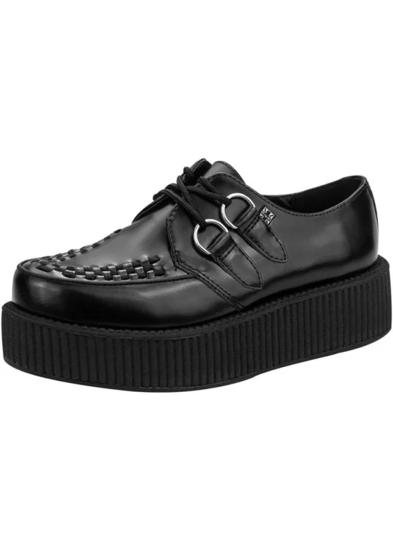 T.U.K Viva Hi Sole Leder Creeper Schwarz