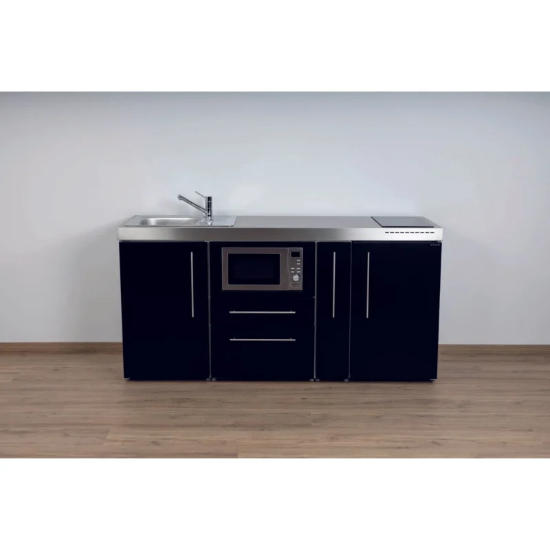 Stengel - Mini-Küche Miniküche Premiumline MPMSM180AKSGKFrBl2Sn Schwarz matt