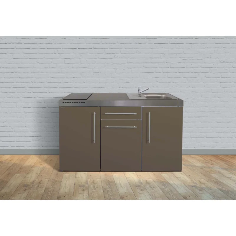 Stengel - Mini-Küche Miniküche Premiumline MPMM160GKFliBre2Sn Mokka metallic