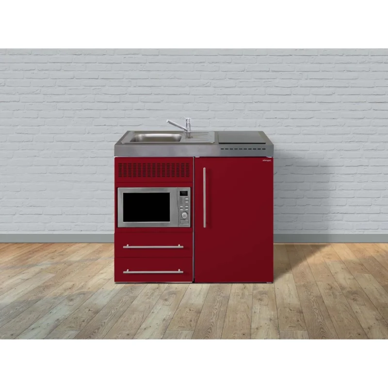 Stengel - Mini-Küche Miniküche Premiumline MPMBR100KSMWKSreBli Bordeauxrot