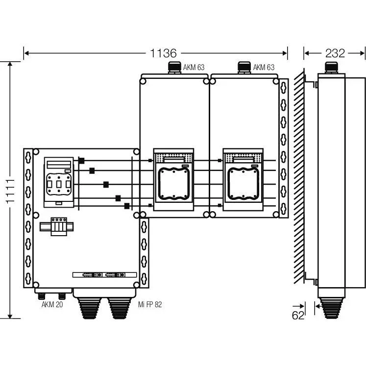 Hensel - Sicherungslasttrennschalter mit Gehäuse Verteiler 2x3xNH 1 Mi AS 9252 S 250A 5-pol.Sch.400A