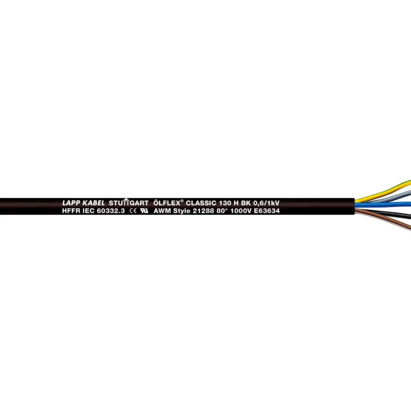 Lapp Kabel&Leitung - Energiekabel >= 1 kV, für ortsveränderlichen Einsatz ÖLFLEX CLASSIC 130 H BK 1123436/500 0,6/1 kV 5G4 − 500 Meter