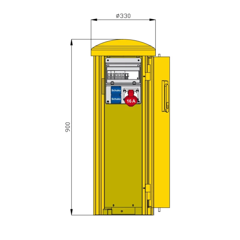 Walther Werke - Baustromverteiler Pollersäule 83313500 3 LS einem