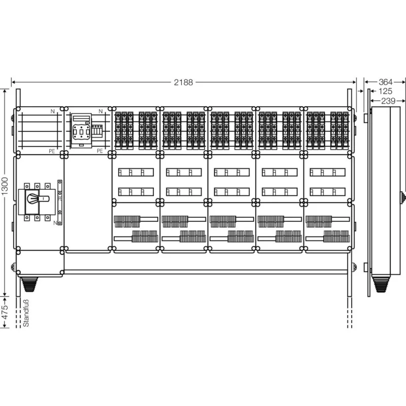 Hensel - Verteilerschrank für Energieversorgung Ladeverteiler Mi EV 11kW 30101 f.30 Ladep. a 11kW