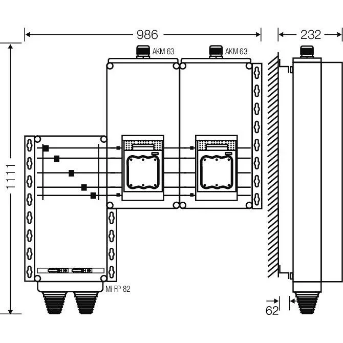 Hensel - Sicherungslasttrennschalter mit Gehäuse Verteiler 2x3xNH 1 Mi AS 9252 250A 5-pol.Sch.400A